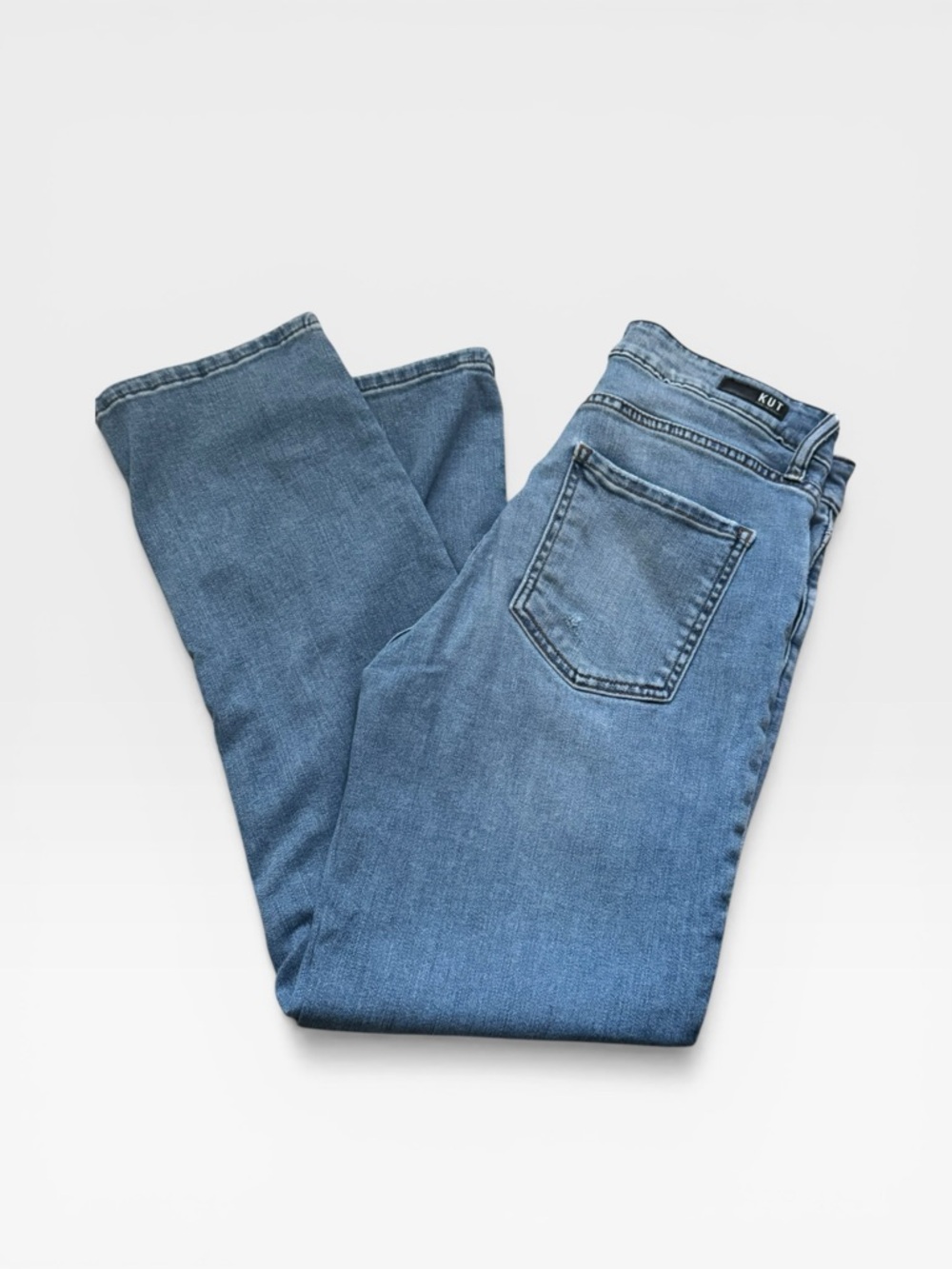 Kut from the Kloth Elizabeth crop straight fair wash High-Rise Straight Jeans 4 - Picture 6 of 10